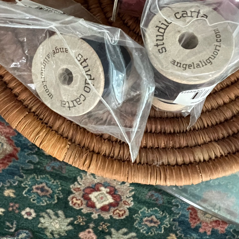 Studio C dark Indigo cotton wood ribbon Spools